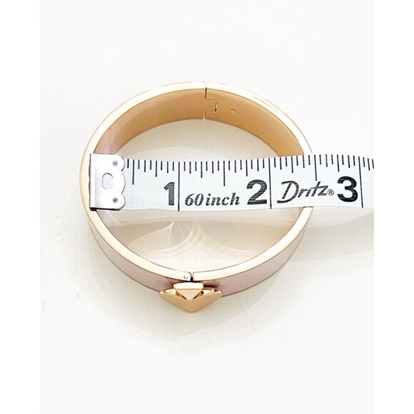 Kate Spade NY Rococo Pink Enamel Hinged Heritage Bangle Bracelet Rose Gold Tone - Picture 4 of 7